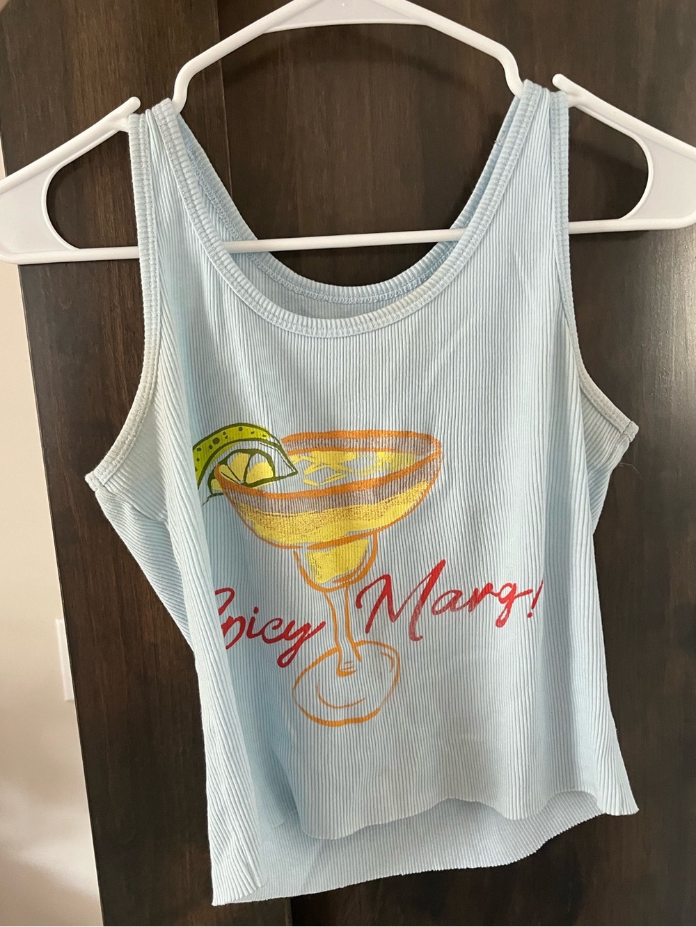 Light Blue 'Spicy Marg' Graphic Tank Top